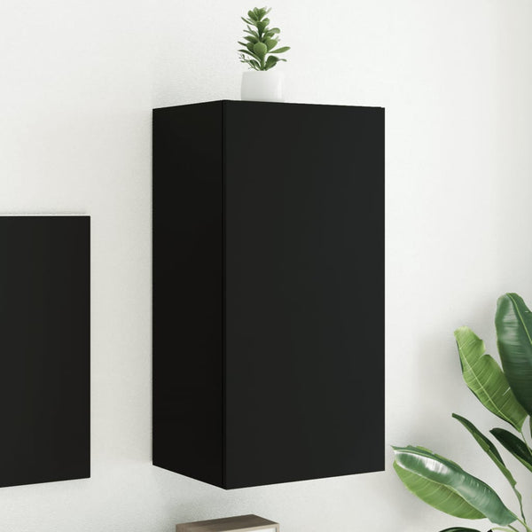 Tv-Seinäkaapit Led-Valoilla 2 Kpl