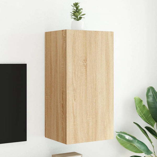Tv-Seinäkaapit Led-Valoilla 2 Kpl