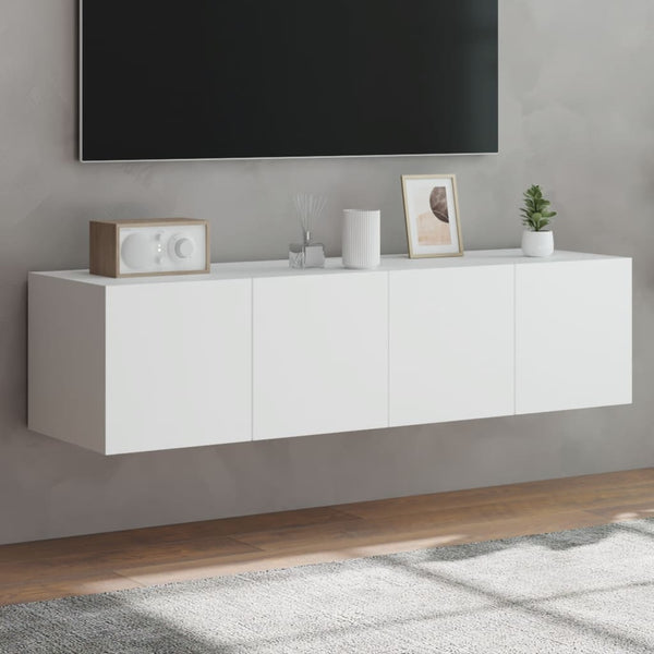 Tv-Seinäkaapit Led-Valoilla 2 Kpl