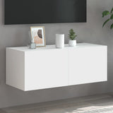 Tv-Seinäkaapit Led-Valoilla 2 Kpl