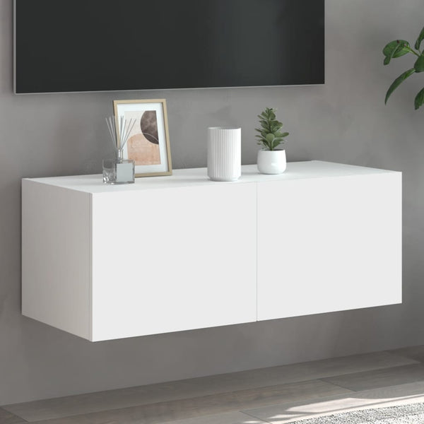 Tv-Seinäkaapit Led-Valoilla 2 Kpl