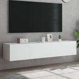 Tv-Seinäkaapit Led-Valoilla 2 Kpl