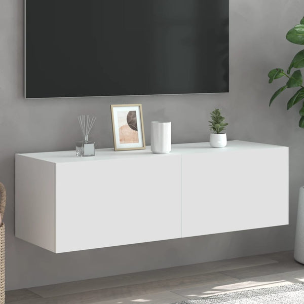 Tv-Seinäkaapit Led-Valoilla 2 Kpl