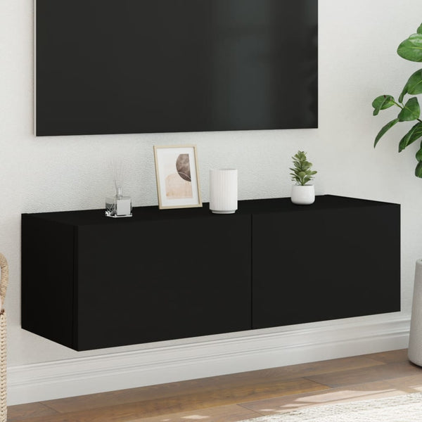 Tv-Seinäkaapit Led-Valoilla 2 Kpl