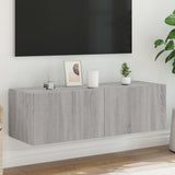 Tv-Seinäkaapit Led-Valoilla 2 Kpl