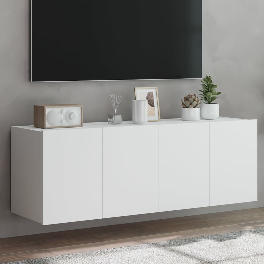 Tv-Seinäkaapit Led-Valoilla 2 Kpl