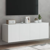 Tv-Seinäkaapit Led-Valoilla 2 Kpl
