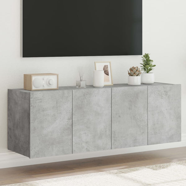 Tv-Seinäkaapit Led-Valoilla 2 Kpl