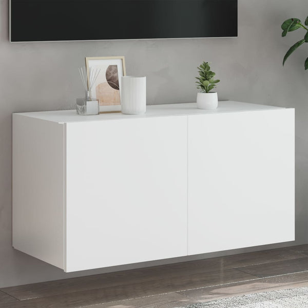 Tv-Seinäkaapit Led-Valoilla 2 Kpl