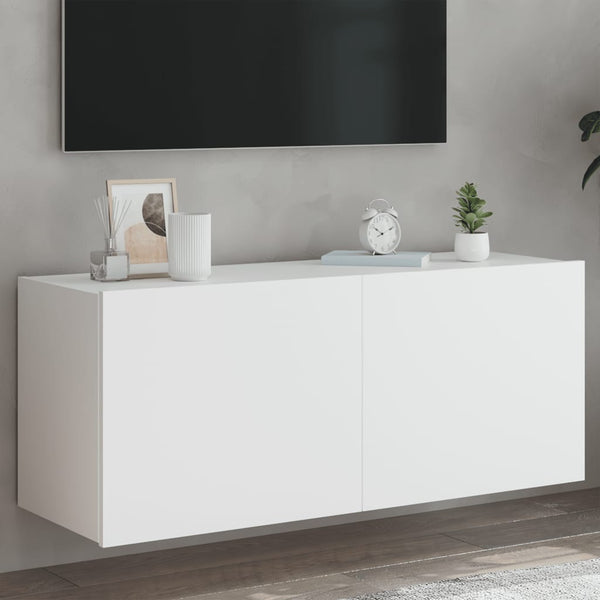 Tv-Seinäkaapit Led-Valoilla 2 Kpl