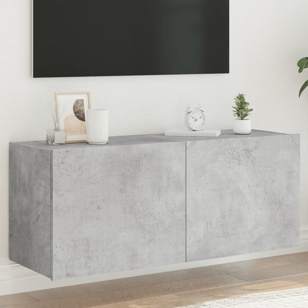 Tv-Seinäkaapit Led-Valoilla 2 Kpl