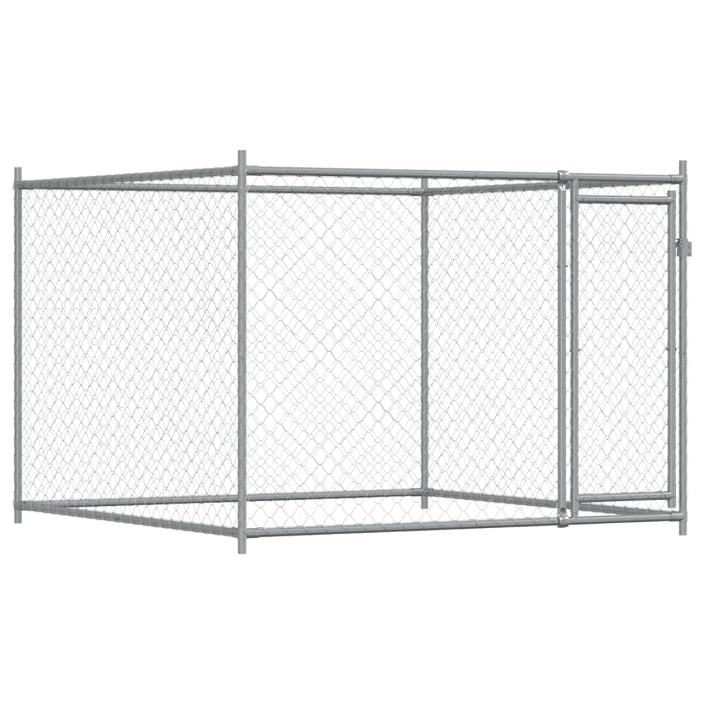 Koiranhäkki Ovilla Harmaa 12X2X1,5 M Galvanoitu Teräs