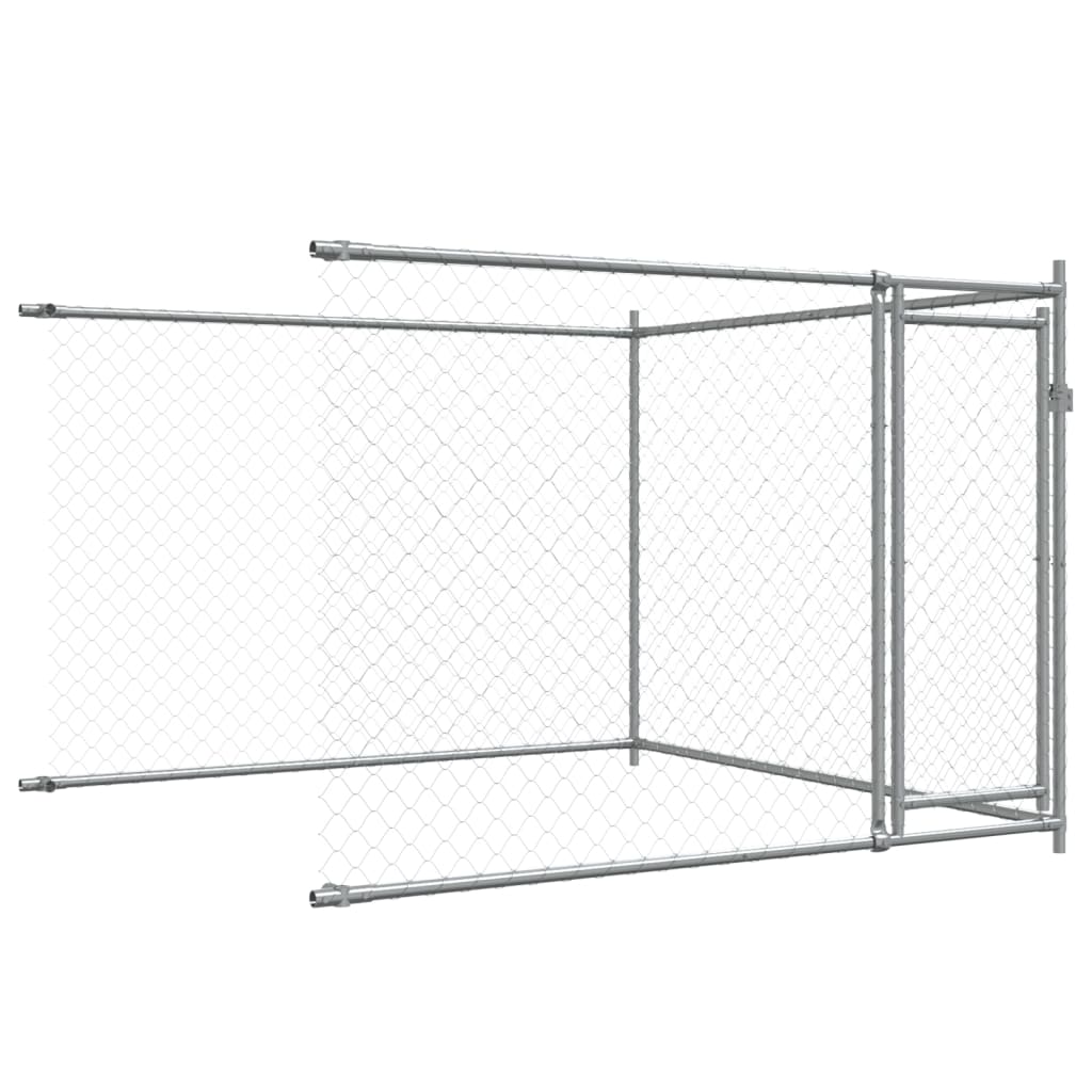 Koiranhäkki Ovilla Harmaa 12X2X1,5 M Galvanoitu Teräs
