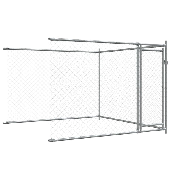 Koiranhäkki Ovilla Harmaa 12X2X1,5 M Galvanoitu Teräs
