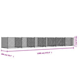 Koiranhäkki Ovilla Harmaa 12X2X1,5 M Galvanoitu Teräs