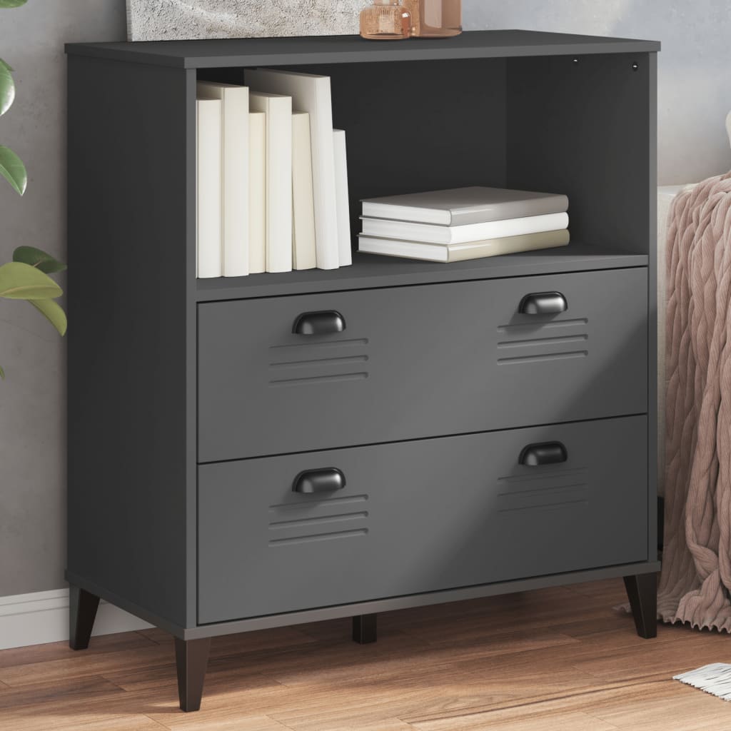 Kirjahylly Viken Antrasiitin Harmaa 80X40X90 Cm Tekninen Puu