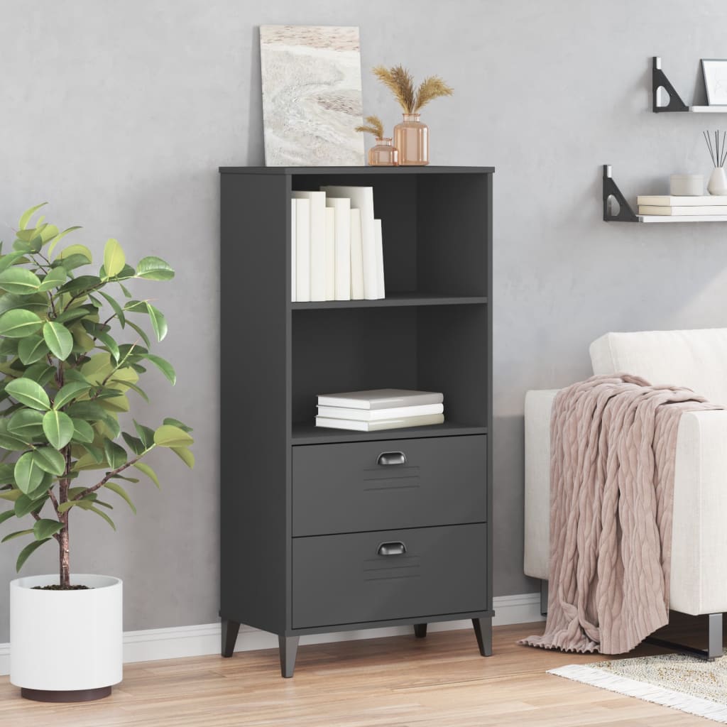Kirjahylly Viken Antrasiitin Harmaa 60X35X123 Cm Tekninen Puu