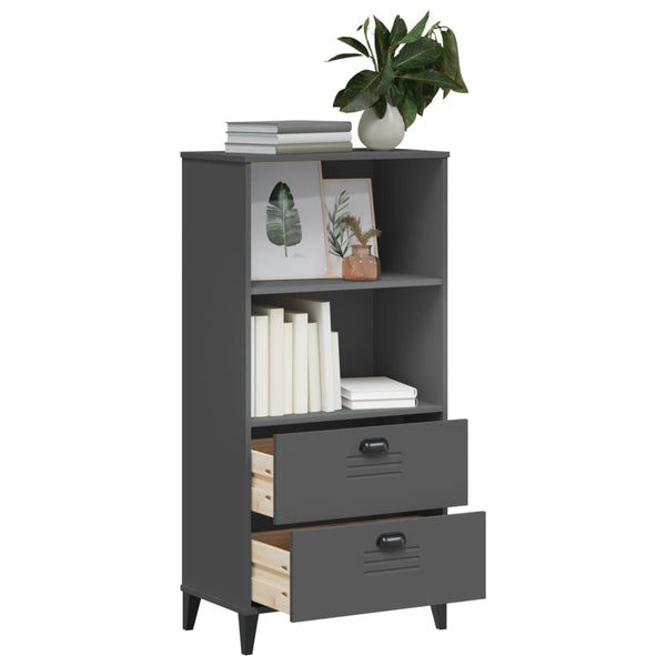 Kirjahylly Viken Antrasiitin Harmaa 60X35X123 Cm Tekninen Puu