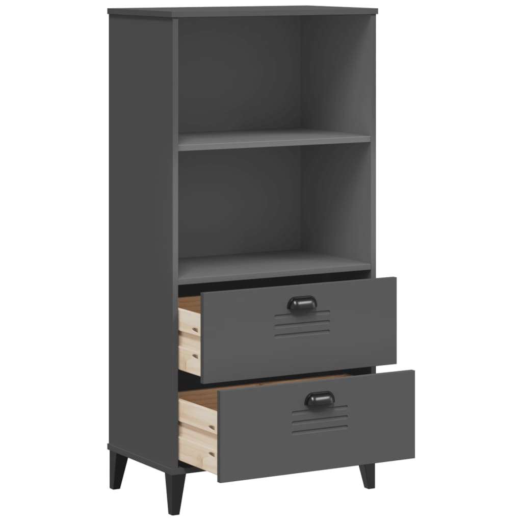 Kirjahylly Viken Antrasiitin Harmaa 60X35X123 Cm Tekninen Puu
