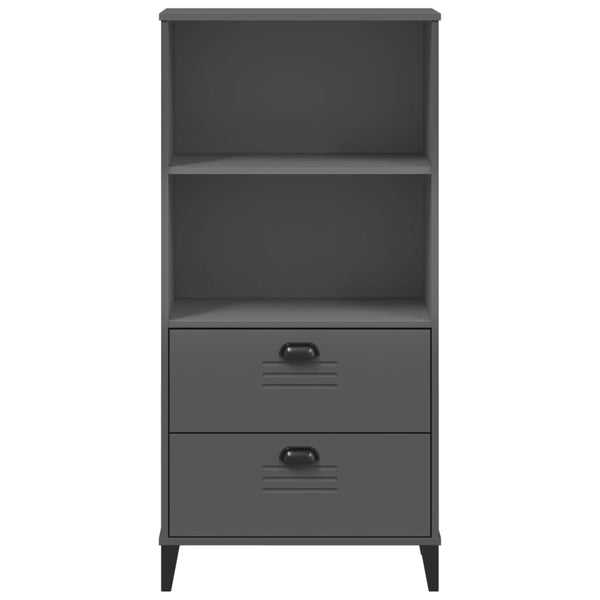 Kirjahylly Viken Antrasiitin Harmaa 60X35X123 Cm Tekninen Puu