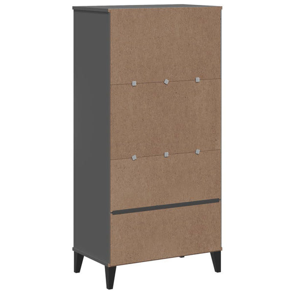 Kirjahylly Viken Antrasiitin Harmaa 60X35X123 Cm Tekninen Puu