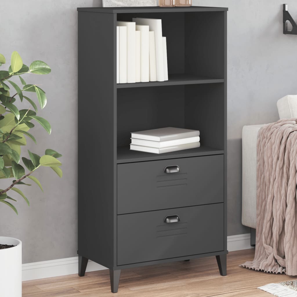 Kirjahylly Viken Antrasiitin Harmaa 60X35X123 Cm Tekninen Puu