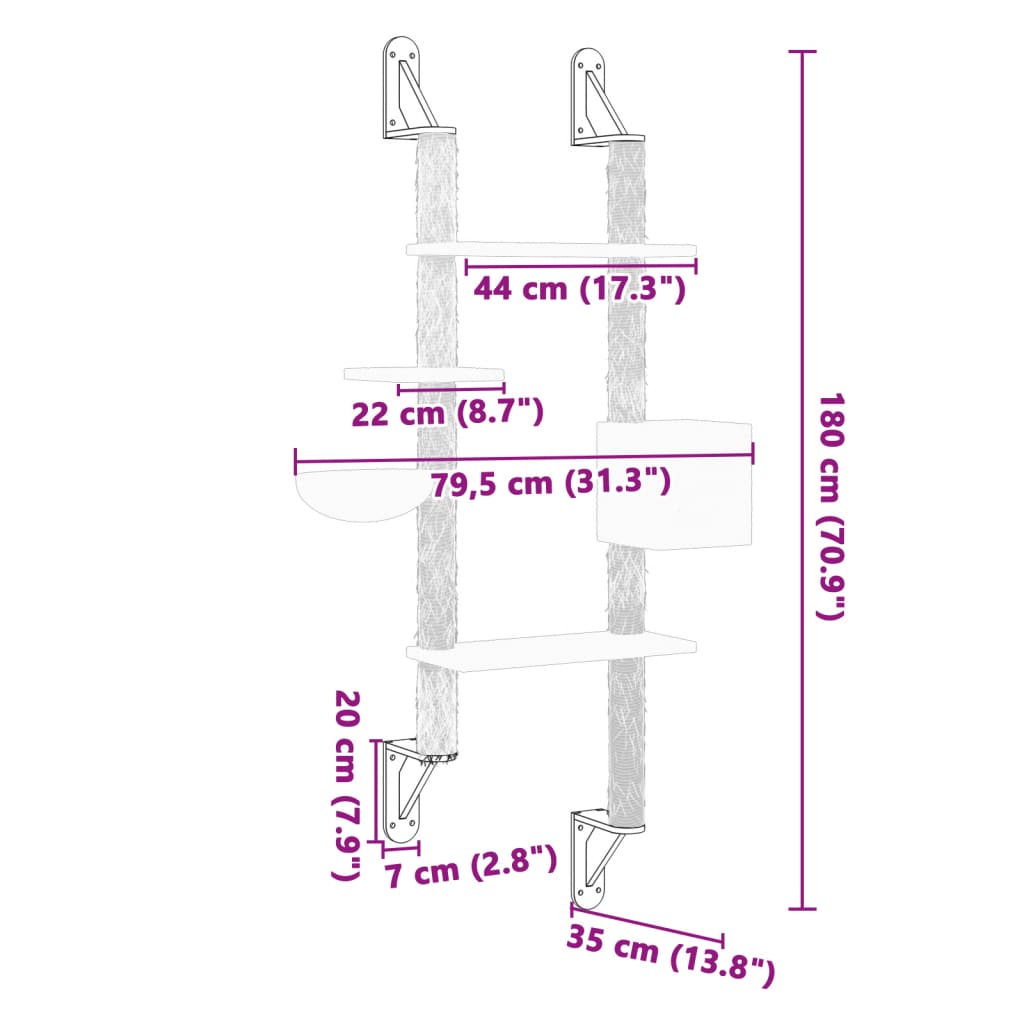 Kissan Raapimispuu Seinälle 180 Cm