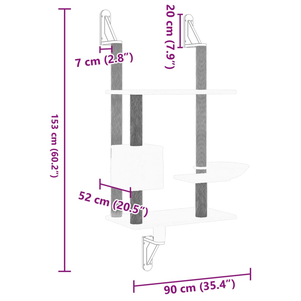 Kissan Raapimispuu Seinälle 153 Cm