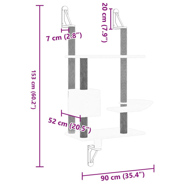 Kissan Raapimispuu Seinälle 153 Cm