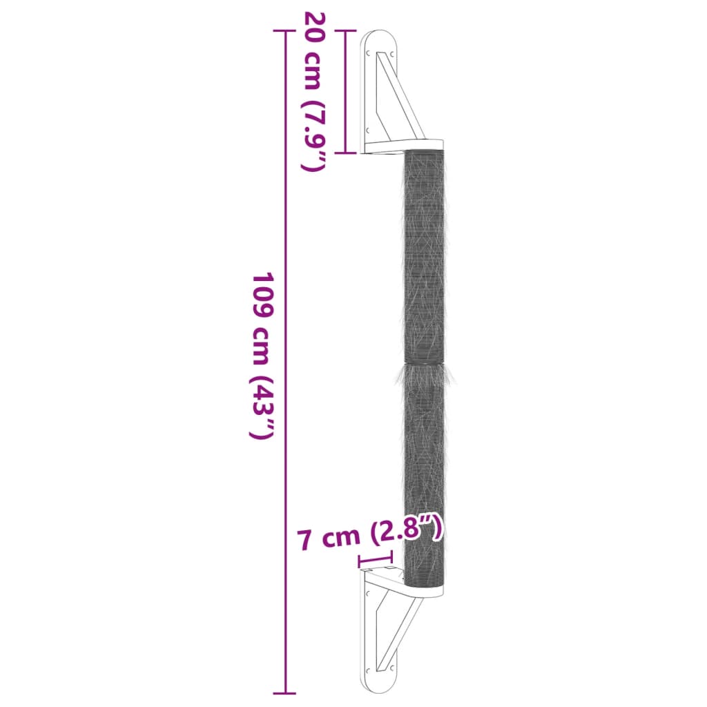 Kissan Raapimispuu Seinälle 109 Cm Sisal