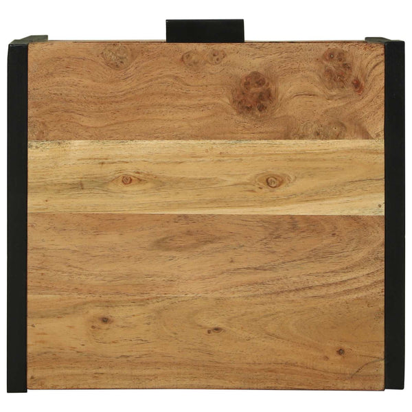 Yöpöytä Ruskea 40 X 35 X 50 Cm Tiivis Akaasiapuu Ja Metalli