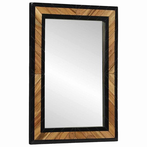 Seinäpeili Musta Ja Ruskea 50 X 2 X 90 Cm Tiheä Akasiapuu