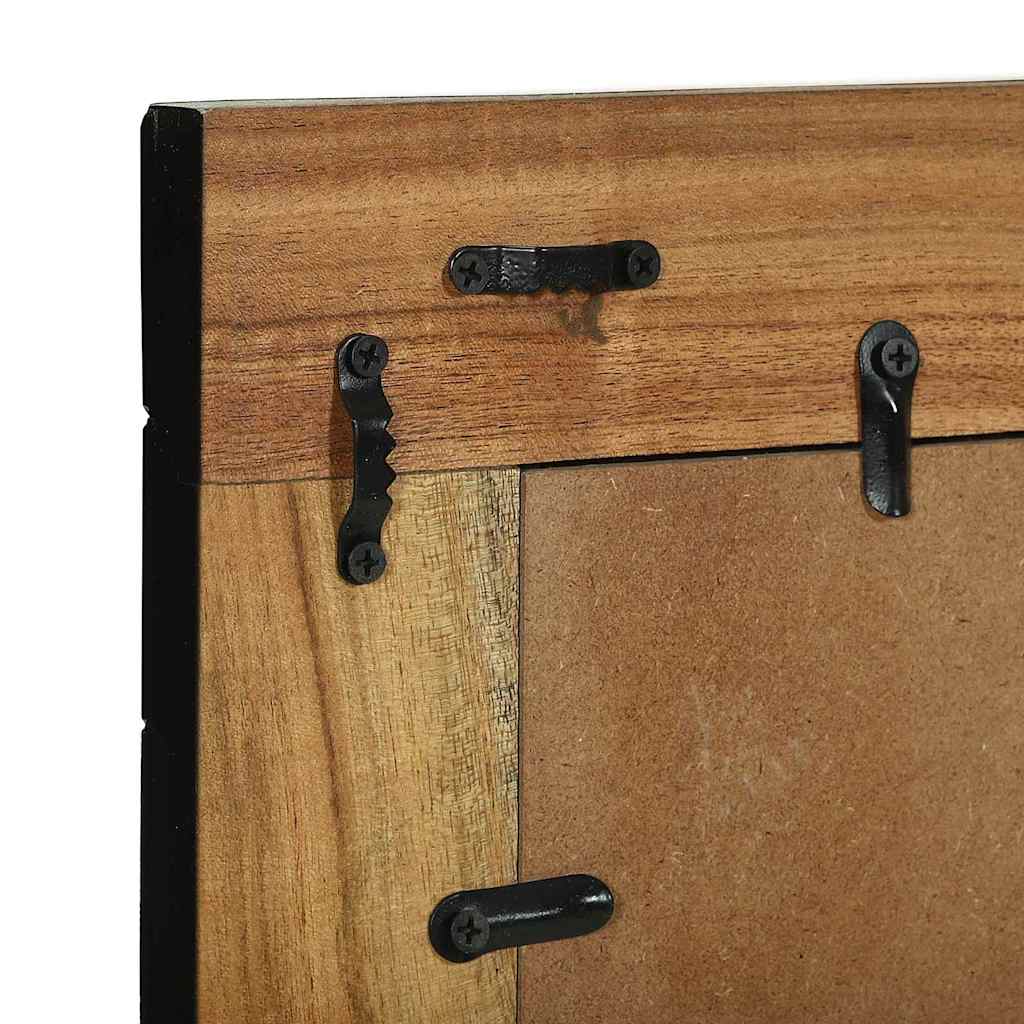 Seinäpeili Musta Ja Ruskea 50 X 2 X 90 Cm Tiheä Akasiapuu