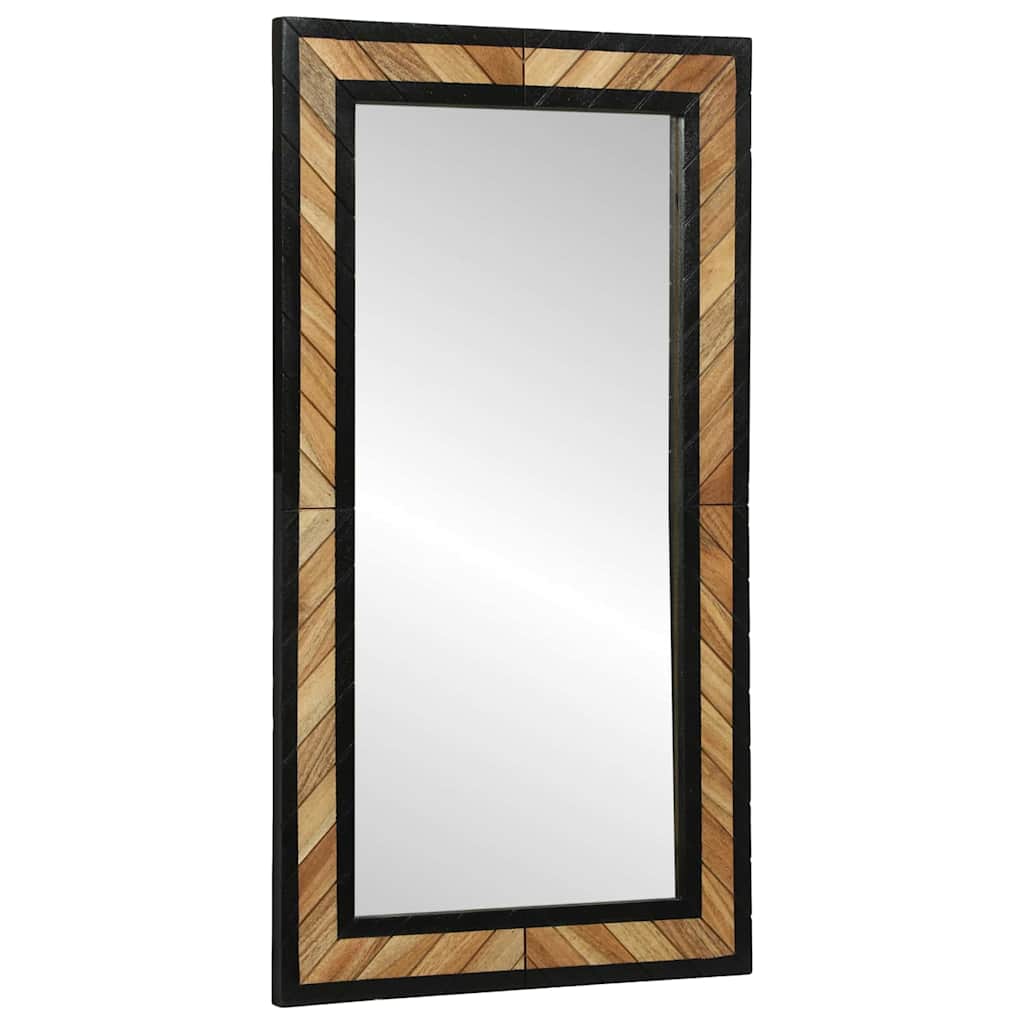 Seinäpeili Musta Ja Ruskea 50 X 2 X 90 Cm Tiheä Akasiapuu