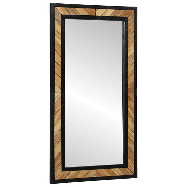 Seinäpeili Musta Ja Ruskea 50 X 2 X 90 Cm Tiheä Akasiapuu