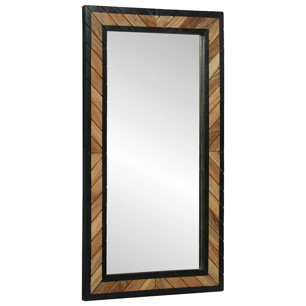 Seinäpeili Musta Ja Ruskea 50 X 2 X 90 Cm Tiheä Akasiapuu