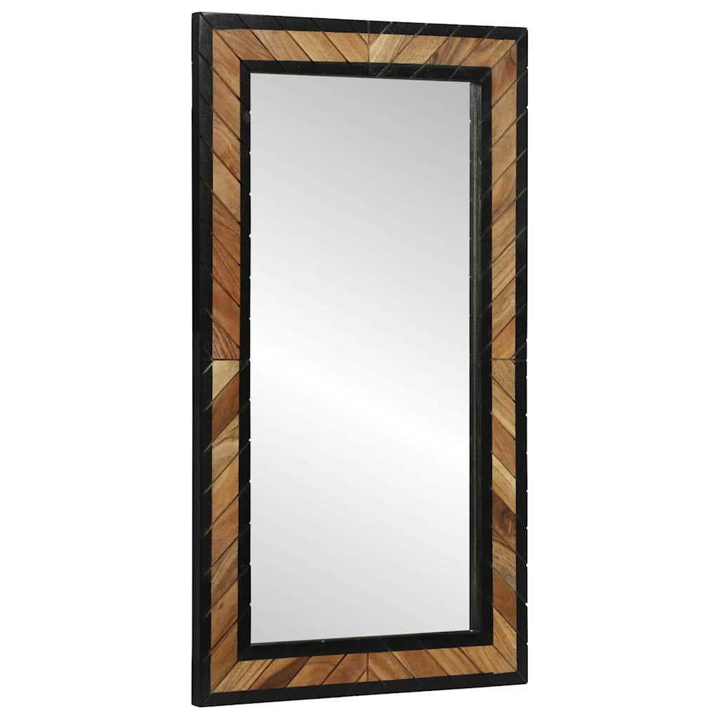 Seinäpeili Musta Ja Ruskea 50 X 2 X 90 Cm Tiheä Akasiapuu