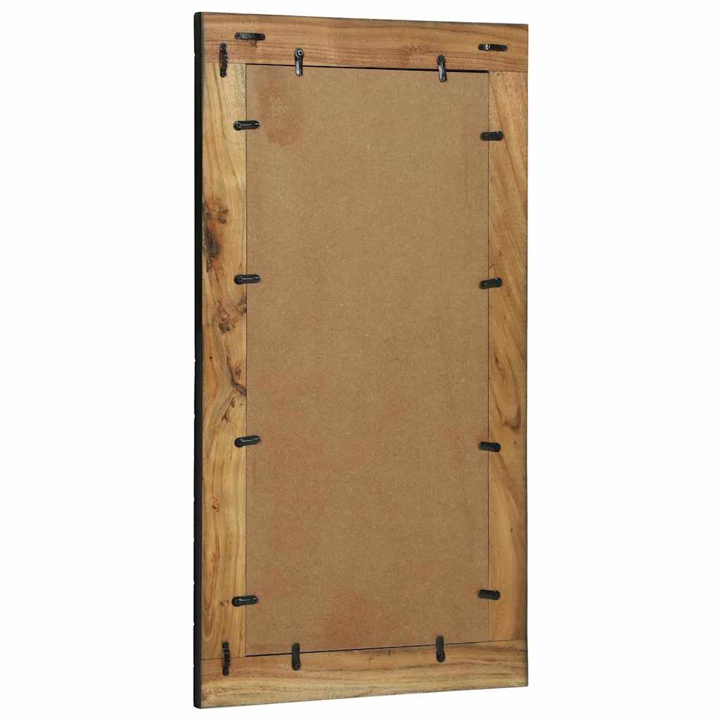 Seinäpeili Musta Ja Ruskea 50 X 2 X 90 Cm Tiheä Akasiapuu