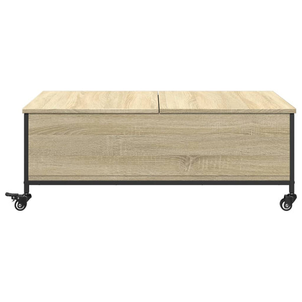 Sohvapöytä Pyörillä Sonoma-Tammi 91X55X34 Cm Tekninen Puu