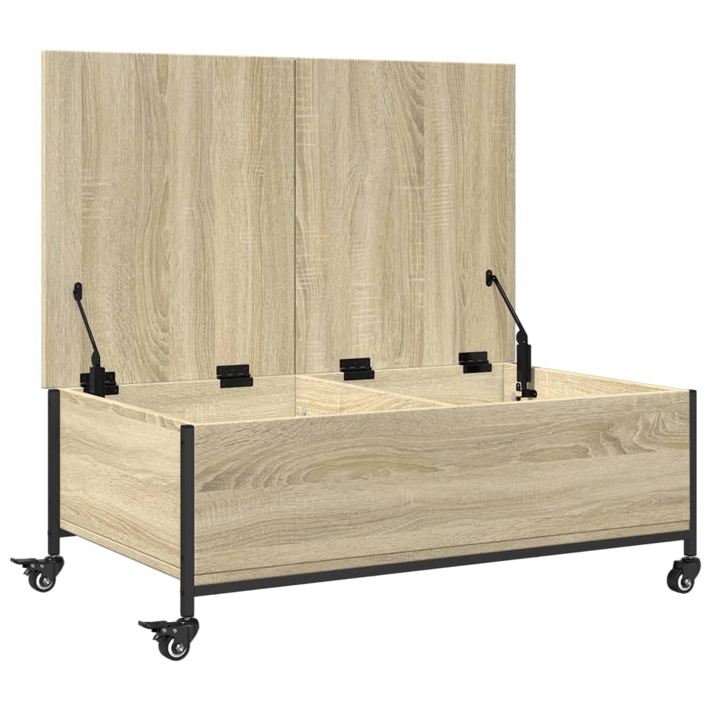 Sohvapöytä Pyörillä Sonoma-Tammi 91X55X34 Cm Tekninen Puu