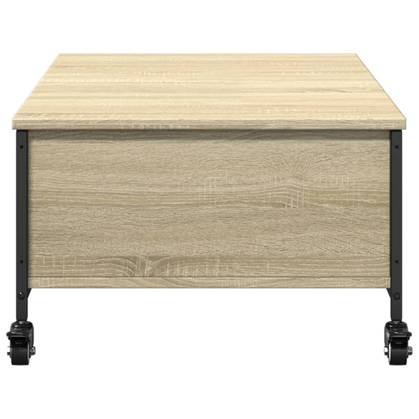 Sohvapöytä Pyörillä Sonoma-Tammi 91X55X34 Cm Tekninen Puu
