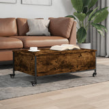 Sohvapöytä Pyörillä Sonoma-Tammi 91X55X34 Cm Tekninen Puu