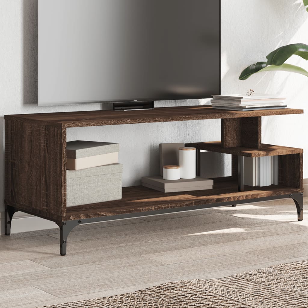 Tv-Taso 102X40X41 Cm Tekninen Puu Ja Teräs