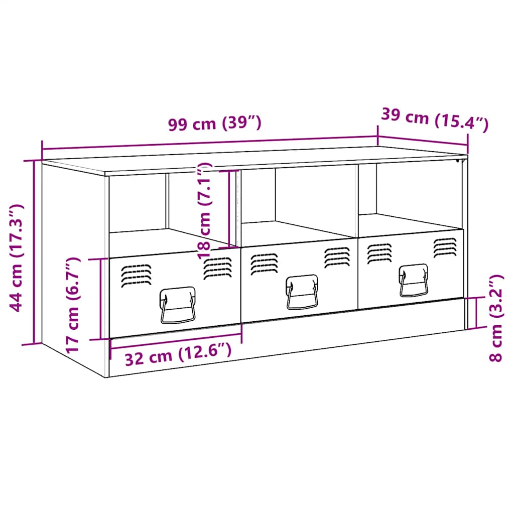 Tv-Taso 99X39X44 Cm Teräs