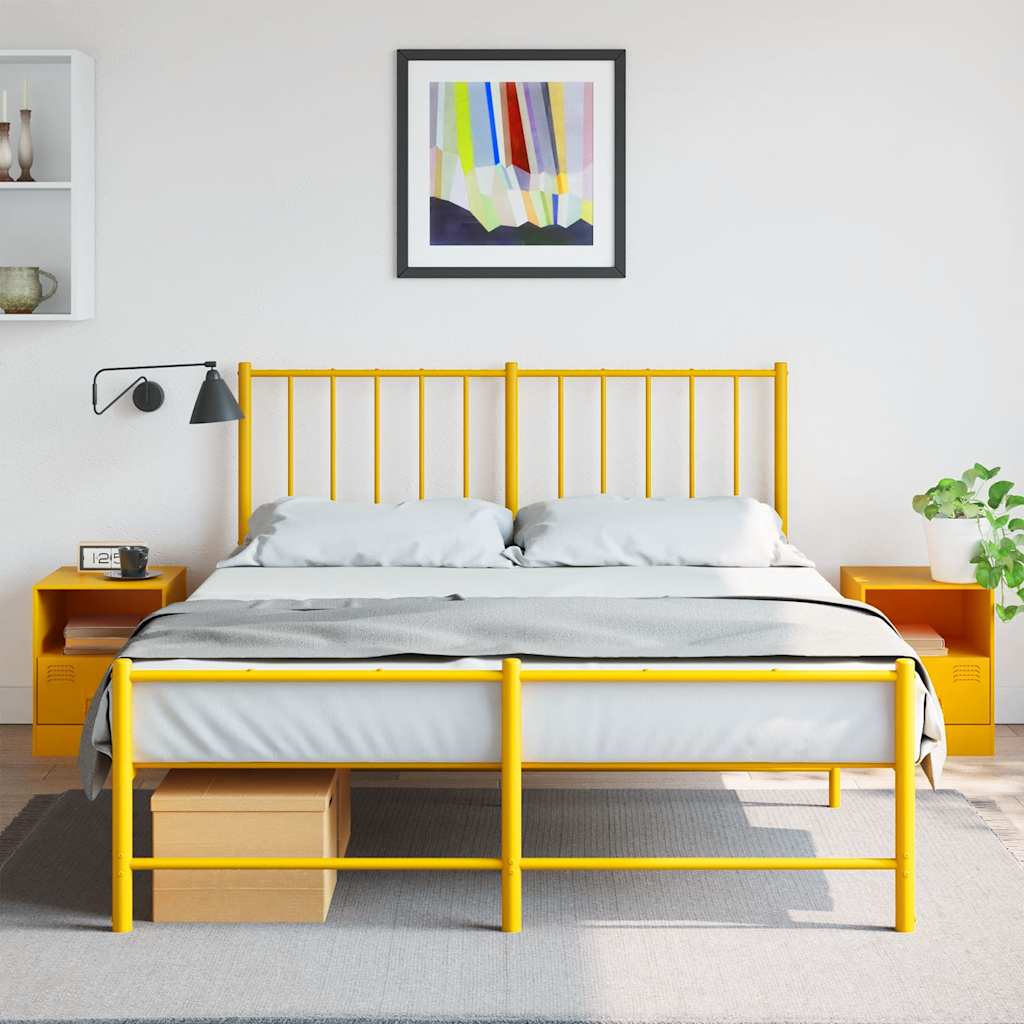 Yöpöydät 2 Kpl Sinapin 34,5X39X44 Cm Teräs