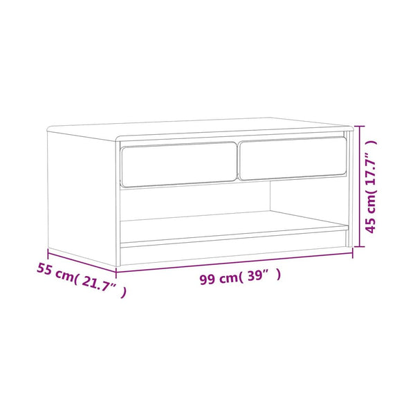 Sohvapöytä Sauda Harmaa 99X55X45 Cm Täysi Mänty