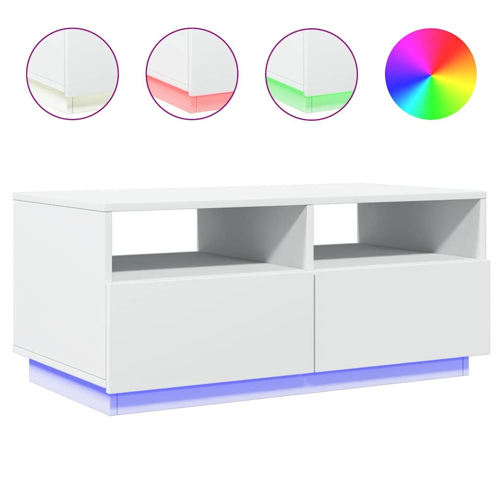 Sohvapöytä Led-Valoilla 90X49X40 Cm