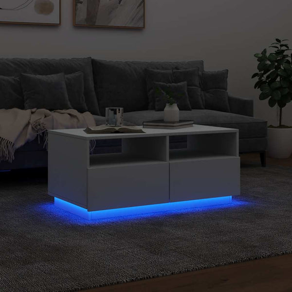 Sohvapöytä Led-Valoilla 90X49X40 Cm
