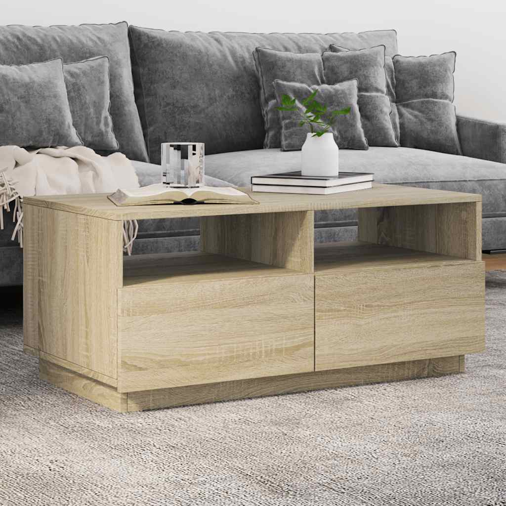 Sohvapöytä Led-Valoilla 90X49X40 Cm