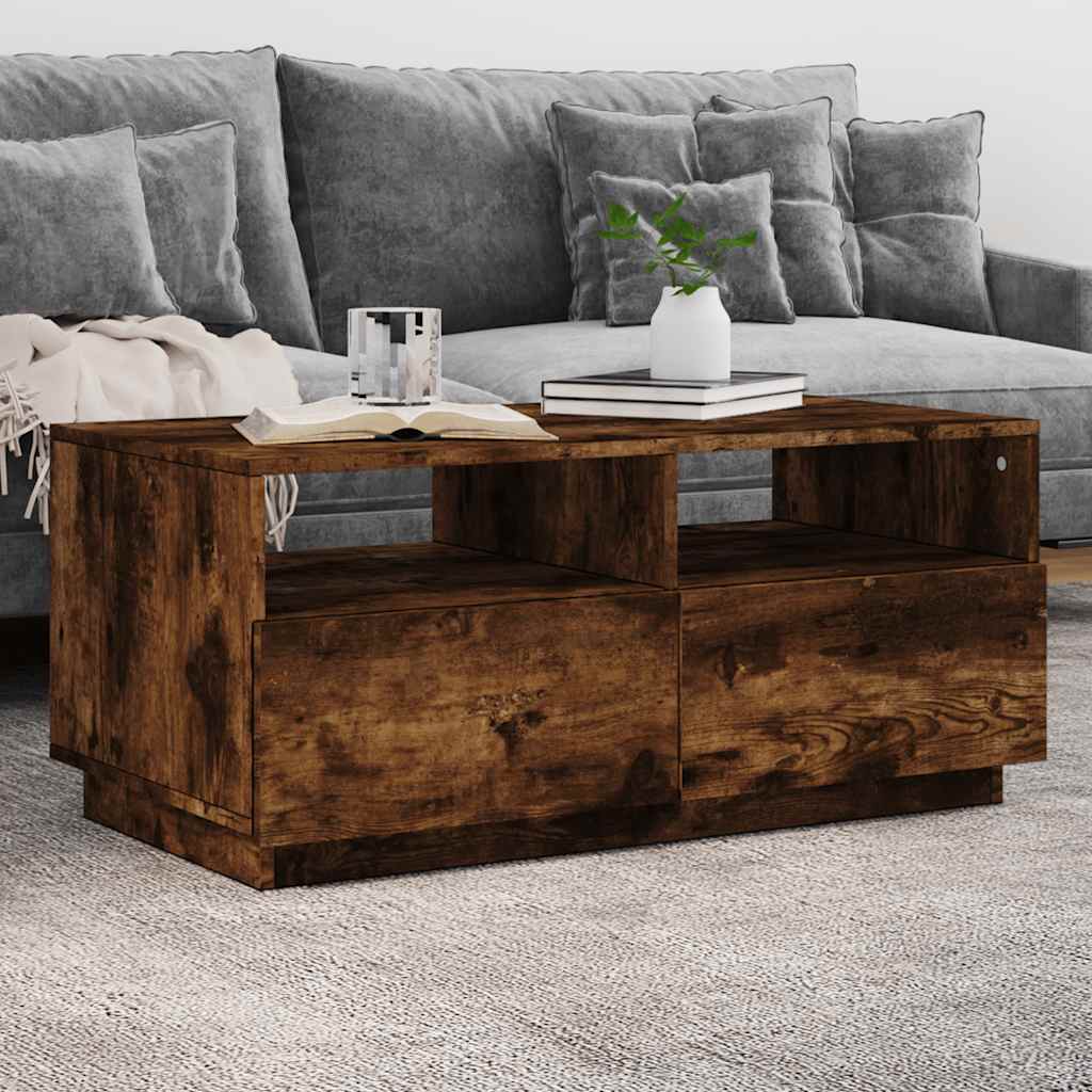 Sohvapöytä Led-Valoilla 90X49X40 Cm